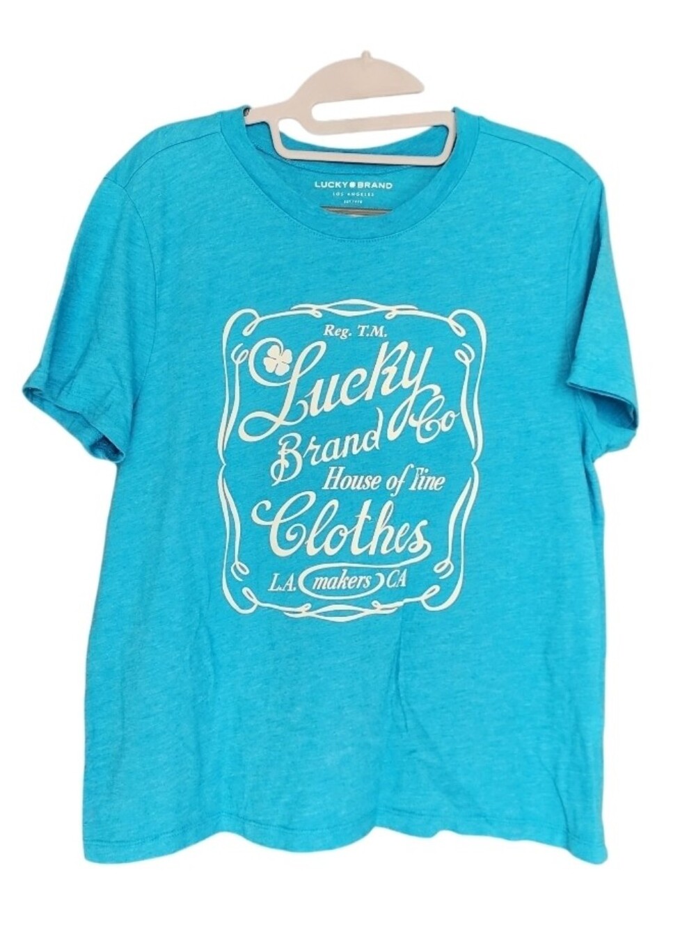 Lucky Brand Bright Teal Graphic Short Sleeve Tee